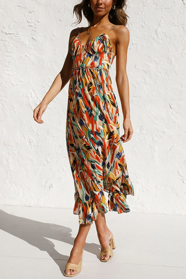Colorful Printed Midi Dress