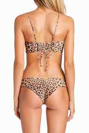 Bandeau Leopard Print Two Pieces Swimsuit