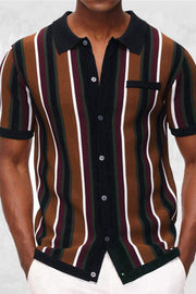 Uniqshe Fashion Casual Hit Color Polo Shirt