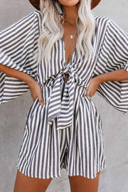 Wind In My Sails Cotton Pocketed Tie Romper