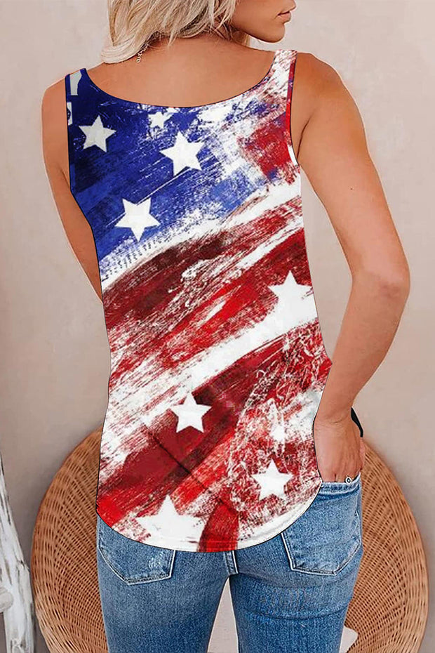 American Flag Print Casual Camisole