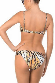 Bandeau Tiger Print Low Waist Bikini Set