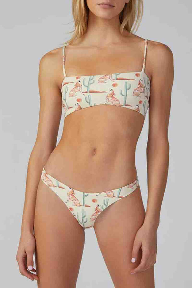 Bandeau Wolf Print Two pieces Swimsuit