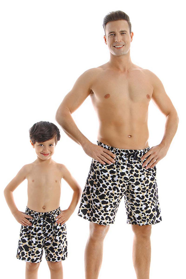Leopard Print Parent-child Swim Shorts