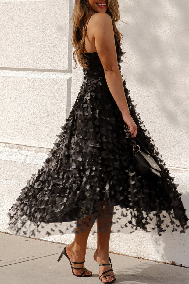 Elegant Strap Lace Midi Dress