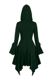Halloween Party Cosplay Women Costume Medieval Cloak Hooded  Gothic Vintage Dress