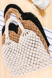 Beach Woven Straw Shopper Bag