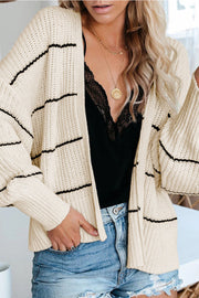 Striped Loose White Cardigan (4 Colors)