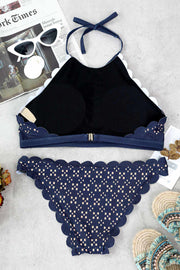 🔥Daily Skinny Patchwork Blue Two Pieces Swimsuit