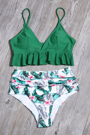 Floral Printed Two Pieces Swimsuit (4 Colors)