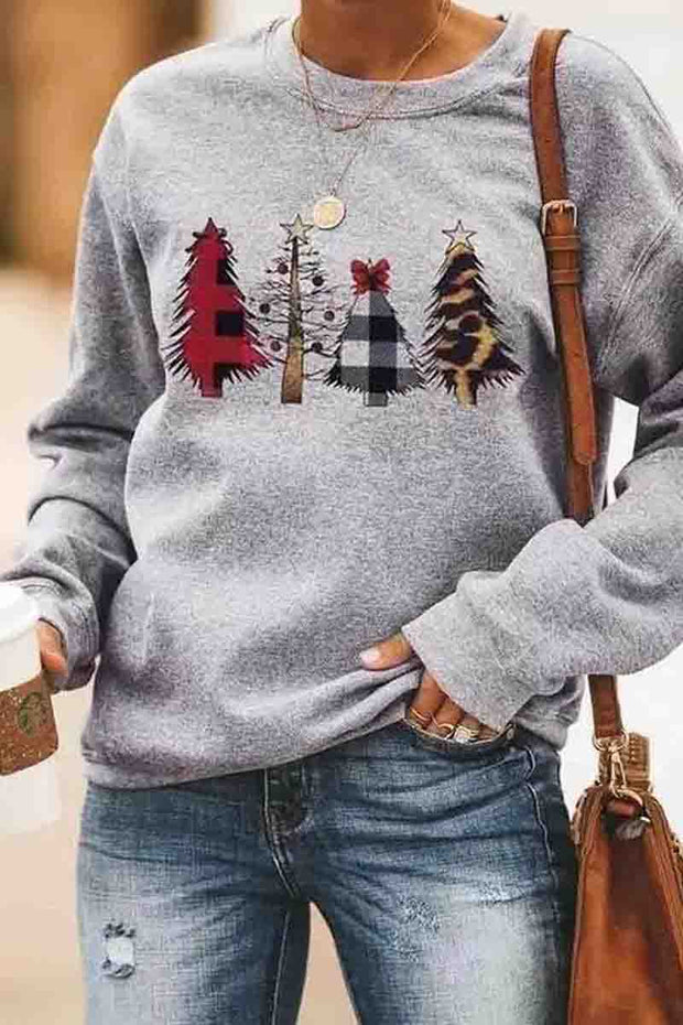 Christmas Trees Plaid Sweatshirt
