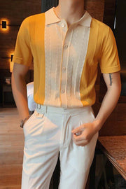Vintage Casual Mens Short-Sleeved Polo Shirt