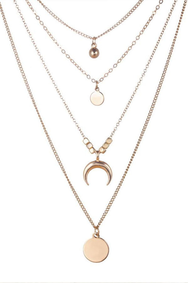 Multi-layered Moon Disc Necklace