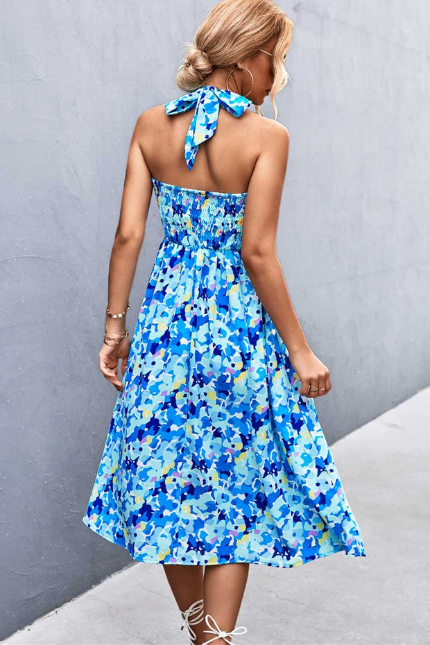 Women’s Print Casual Sleeveless Bohemia Beach Halter Dress