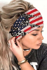 American Flag Leopard Yoga Wide Headband