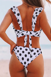 Ruffled Print Two Piece Swimsuit
