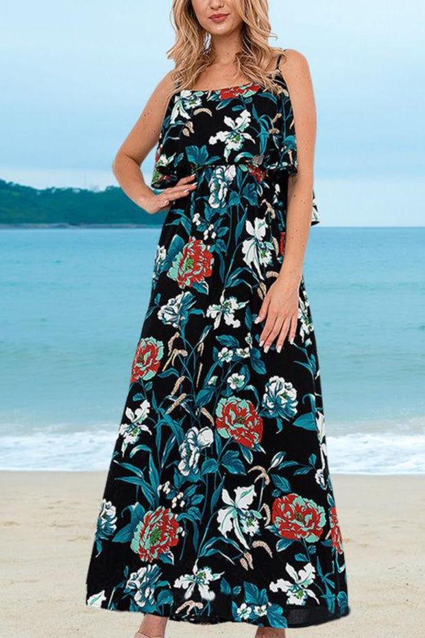 Print Floral Boho Women Fall Beach Dress