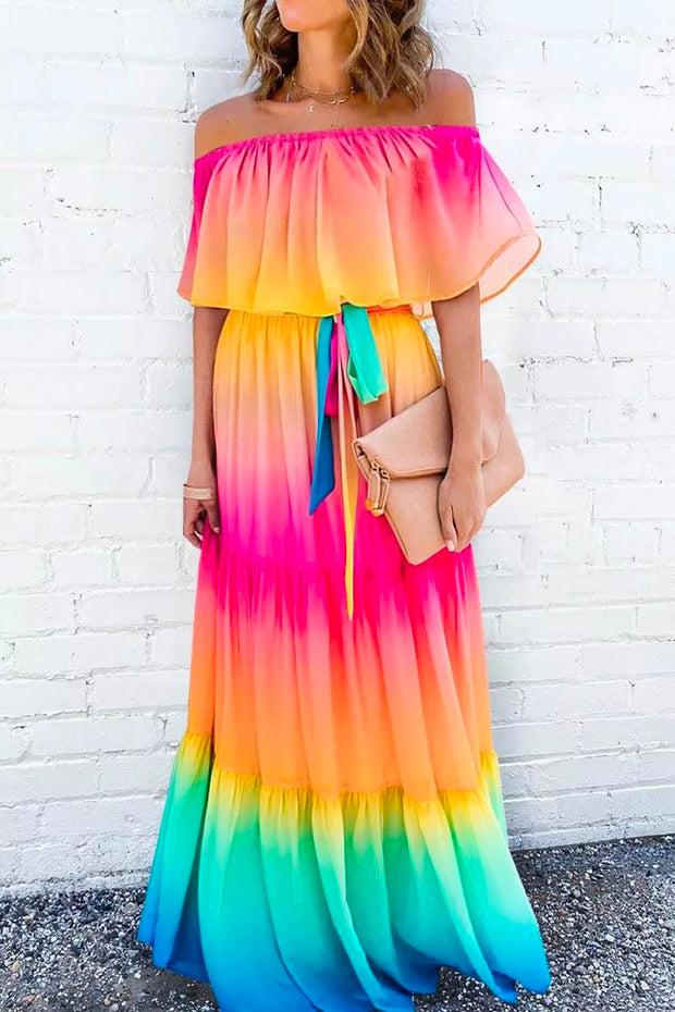 Gradual Change Multicolor Maxi Dress