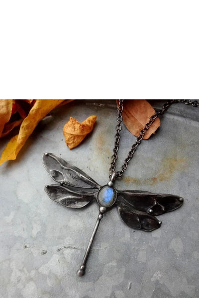 Vintage Dragonfly Pendant Necklace