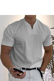 Men Gentlemans Business Short Sleeve Fitness T-Shirt