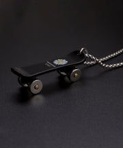 Daisy Astronaut Skateboard Pendant Necklace