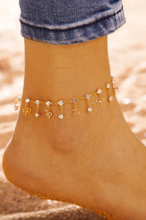 Circular Water Droplets Alloy Anklets