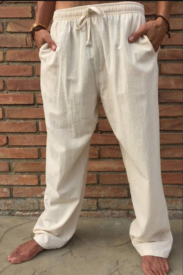 Retro Linen Solid Color Pants