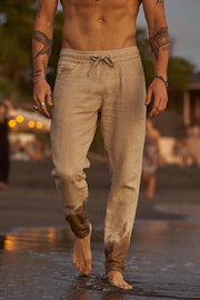 Men's Cotton And Linen Beach Casual Pants