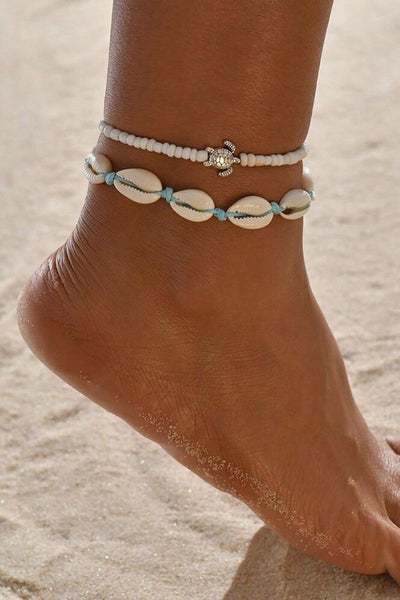 Boho Shell Beaded Anklet（Two Piece Set）