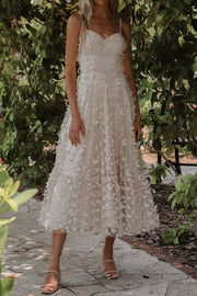 Elegant Strap Lace Midi Dress